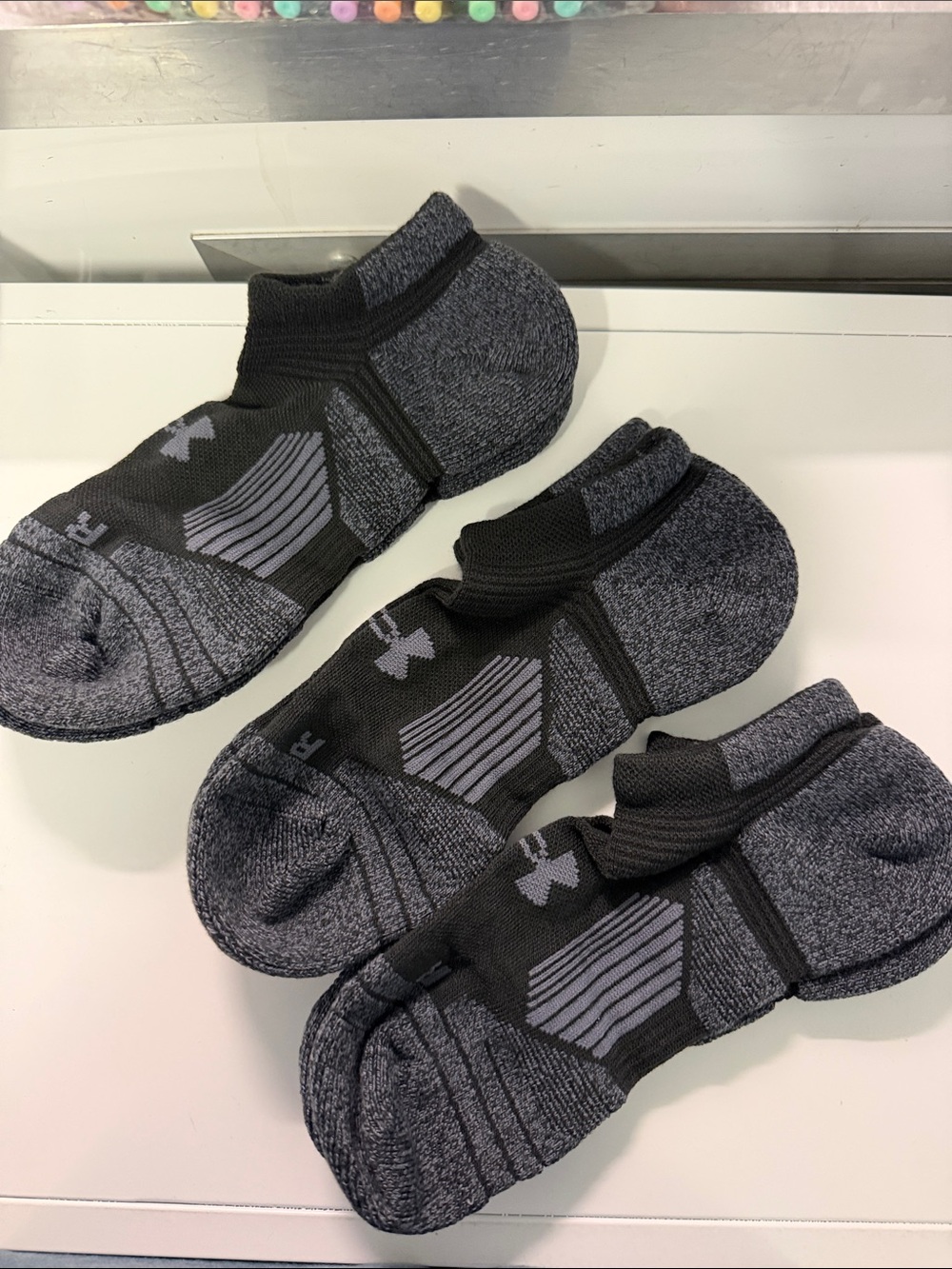 Under Armour Men’s Low-Cut Athletic Socks in Charcoal and Black